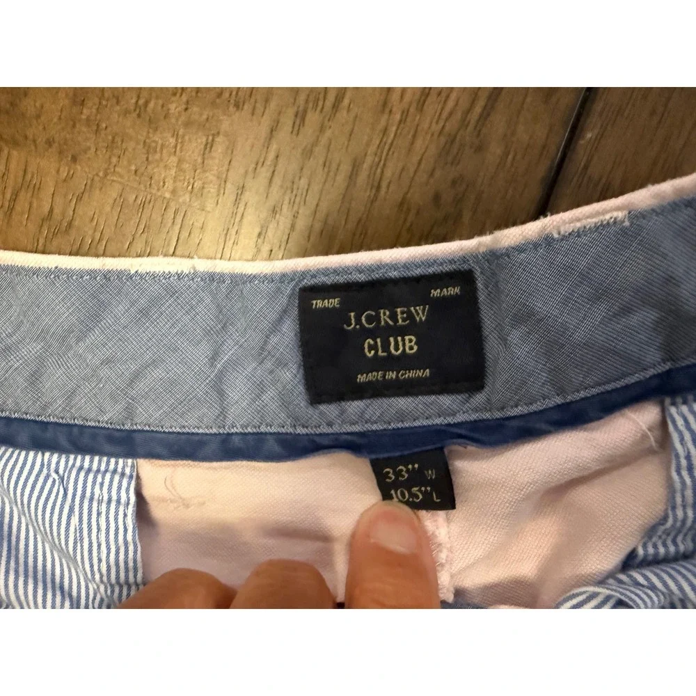 J.Crew Club Mens Light Pink Chino Shorts Size 33 Flat Front 10.5 Inch Inseam